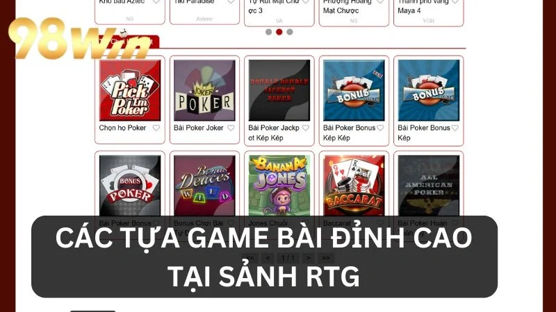 Kho game bài tại RTG