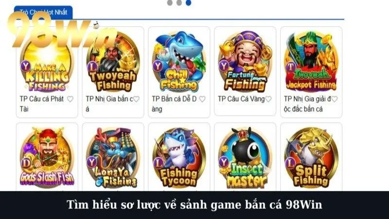 Tìm hiểu sơ lược về sảnh game bắn cá 98Win